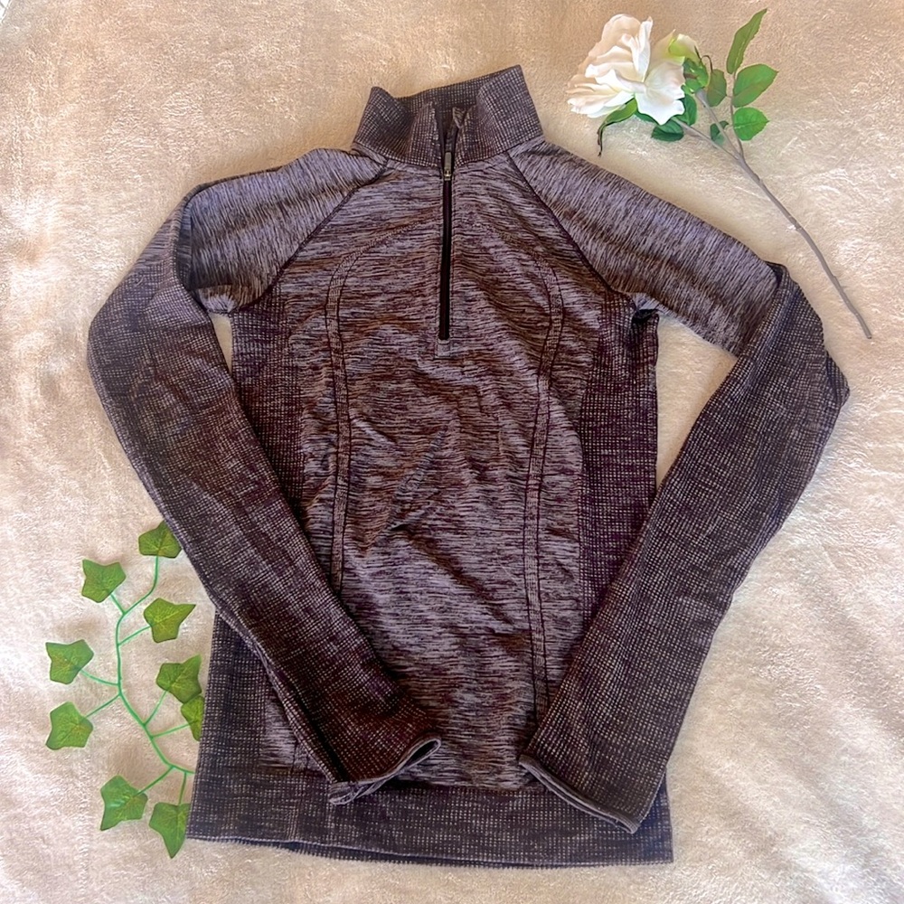 lululemon Heather Purple Long Sleeve Half-Zip Athletic Top (6)